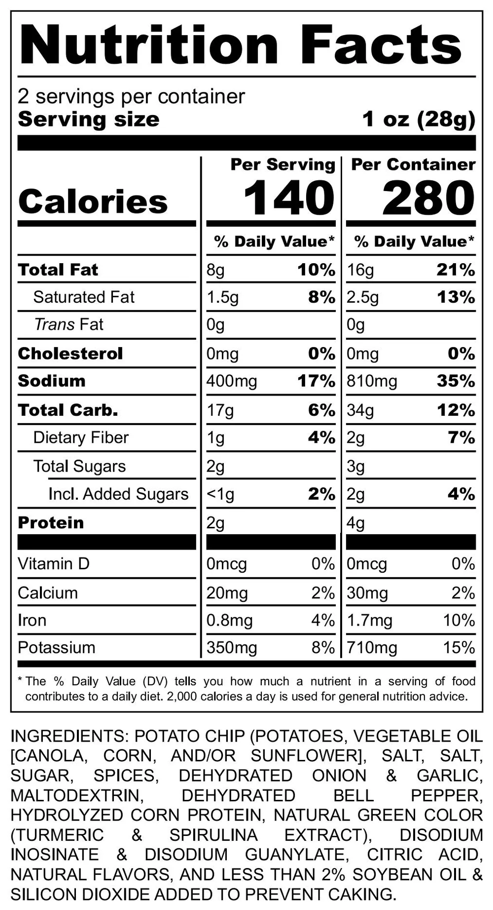 Chipoys Verde Mexican Style Potato Chips (2.5oz)