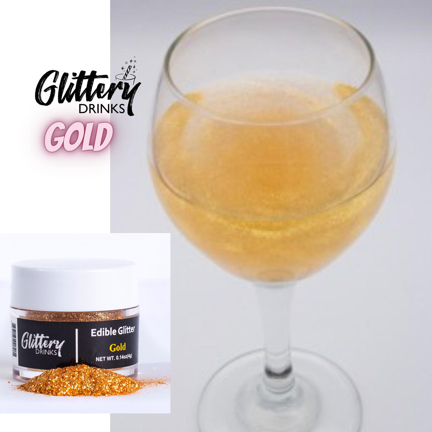 Edible Shimmer Powder for Drinks - Glitter - Various Colors: Light Pink