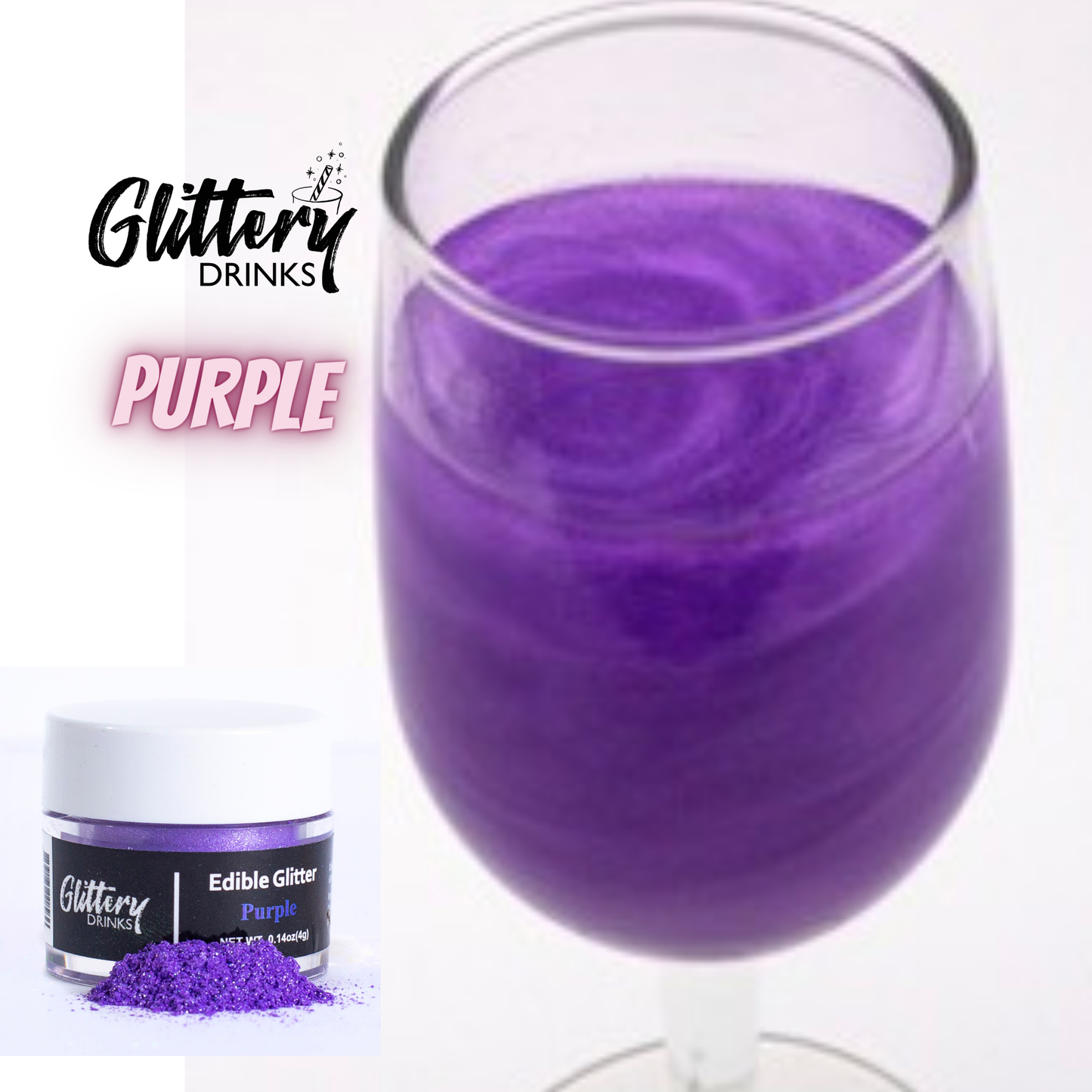 Edible Shimmer Powder for Drinks - Glitter - Various Colors: Light Pink