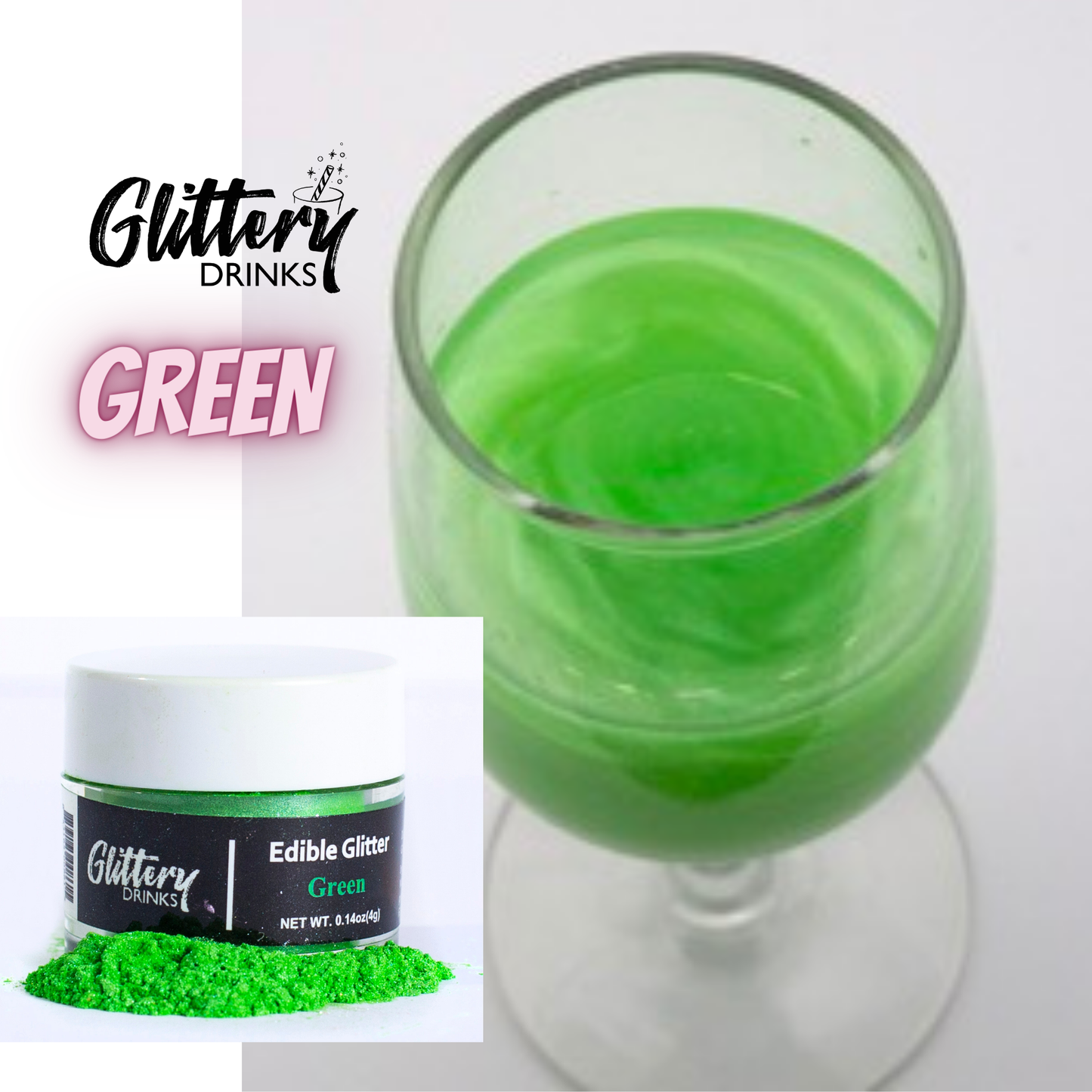 Edible Shimmer Powder for Drinks - Glitter - Various Colors: Light Pink