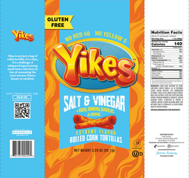 Yikes Salt & Vinegar Rolled Corn Tortillas (4 oz)