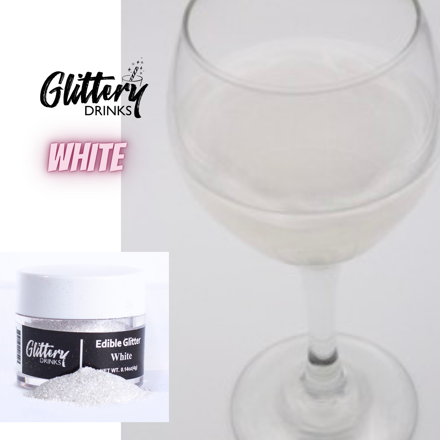 Edible Shimmer Powder for Drinks - Glitter - Various Colors: Light Pink