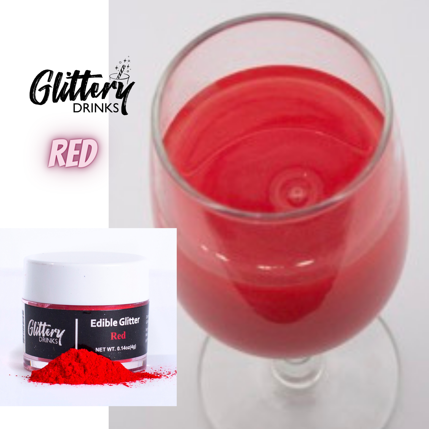 Edible Shimmer Powder for Drinks - Glitter - Various Colors: Light Pink