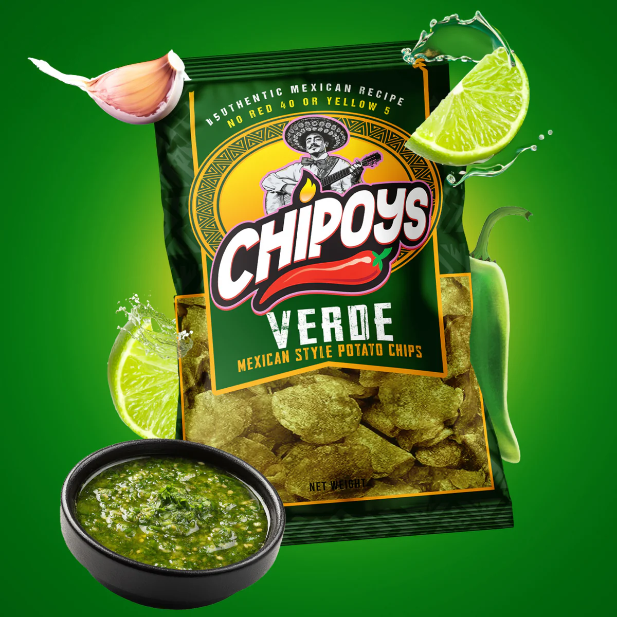 Chipoys Verde Mexican Style Potato Chips (2.5oz)