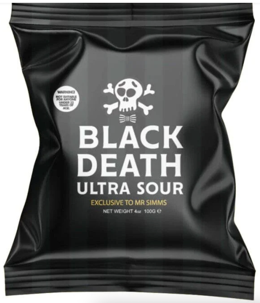 Mr. Simms Sweet Shoppe: Black Death Ultra Sour Hard Candy (Imported From England)
