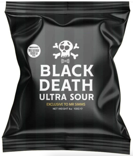 Mr. Simms Sweet Shoppe: Black Death Ultra Sour Hard Candy (Imported From England)